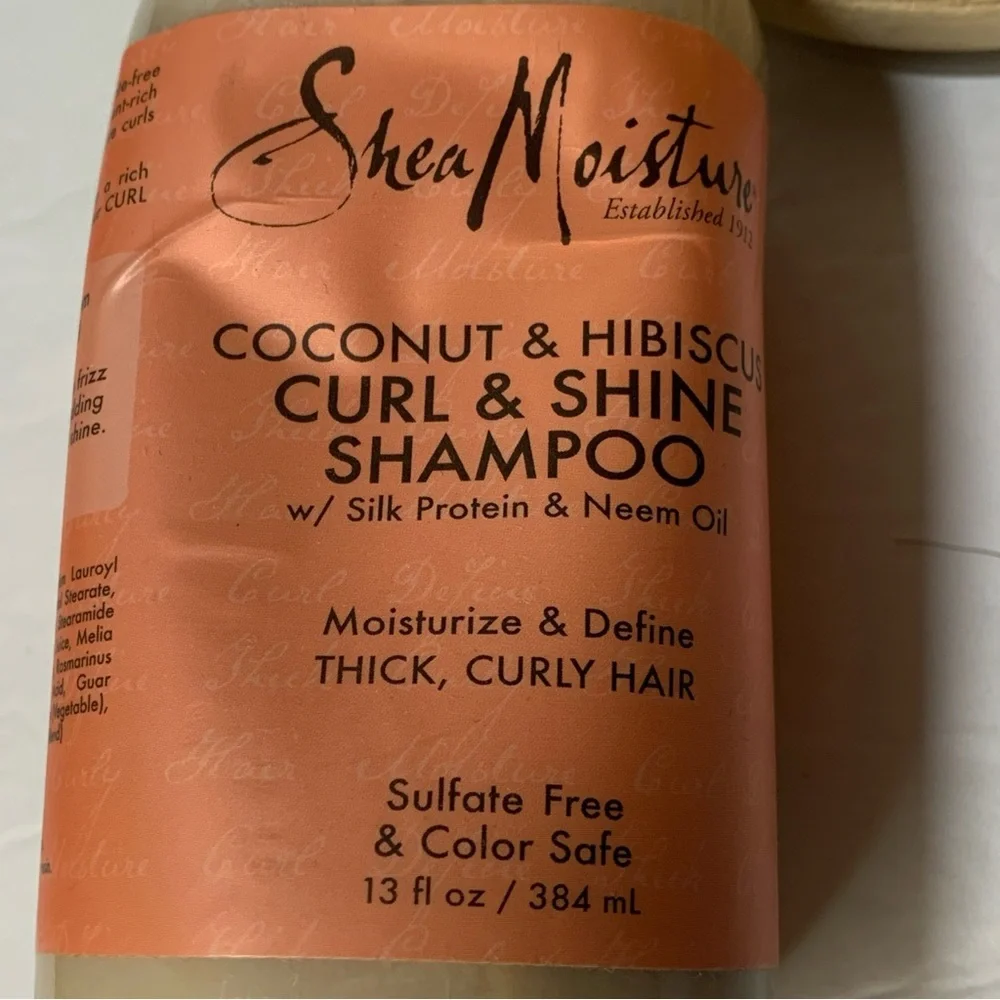 Shea Moisture Shampoo Lot of 2 Coconut & Hibiscus Raw Shea Butter 13 fl oz New